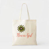 Bloemenmeisje koraalgele bloem tote bag (Voorkant)