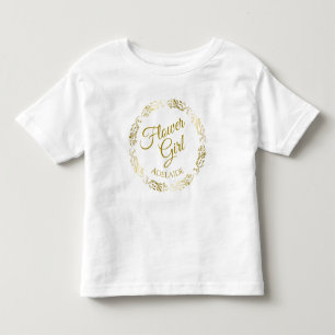 Bloemenmeisje Lacy Gold Filigree Wedding Young Chi Kinder Shirts