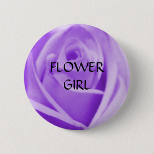Bloemenmeisje - lavender roos knop ronde button 5,7 cm