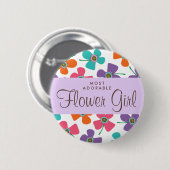 BLOEMENMEISJE Leuke Leuke Leuke Daisies Pop Bruilo Ronde Button 5,7 Cm (Voorkant /achterkant)