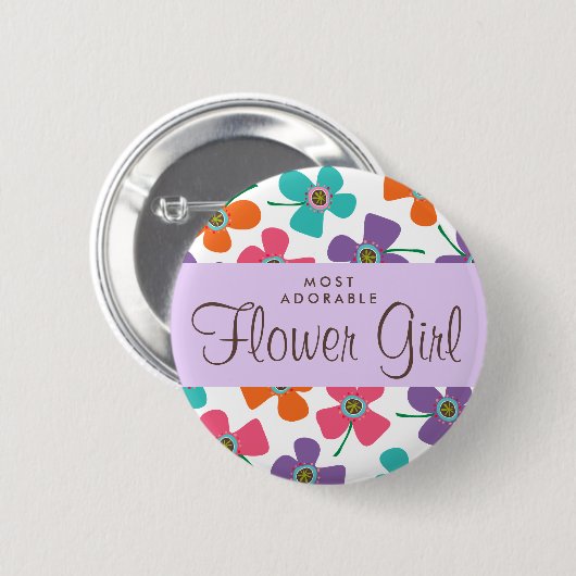 BLOEMENMEISJE Leuke Leuke Leuke Daisies Pop Bruilo Ronde Button 5,7 Cm (Voorkant /achterkant)