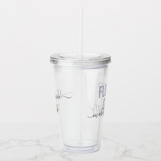 Bloemenmeisje Matching Bridal Party Name Acryl Drinkbeker (Rechts)