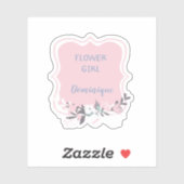 Bloemenmeisje met de naam Floral Framed Cutout Sticker (Vel)