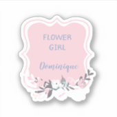 Bloemenmeisje met de naam Floral Framed Cutout Sticker (Voorkant)