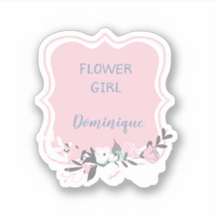 Bloemenmeisje met de naam Floral Framed Cutout Sticker