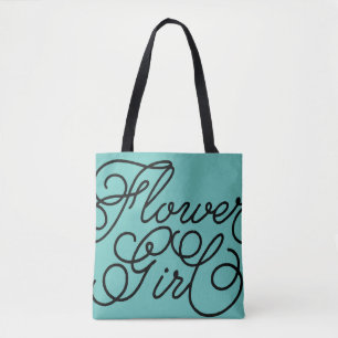 Bloemenmeisje met eigen kleur tote bag