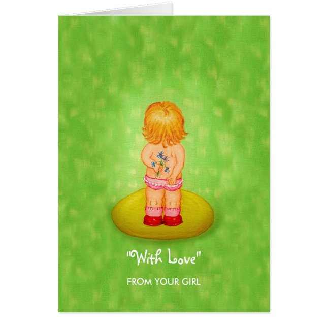 Bloemenmeisje met liefde van dochter naar ouders (Voorkant)