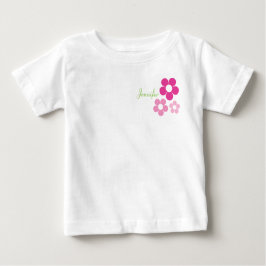 Bloemenmeisje met naam - Baby T-shirt