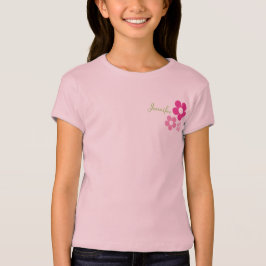 Bloemenmeisje met naam - Girls Baby Doll T-shirt