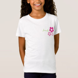 Bloemenmeisje met naam - Girls Baby Doll T-shirt
