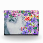 Bloemenmeisje, moderne kunst, gemengde media, aanp fotoblokken (Voorkant)