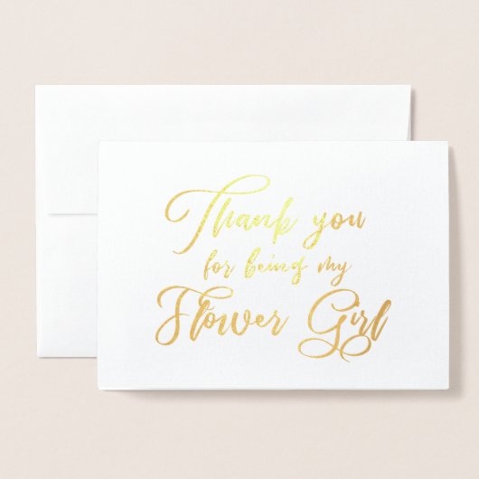 Bloemenmeisje Mooie bruiloft Dank u Folie Kaarten (Voorkant met envelop)