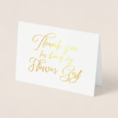 Bloemenmeisje Mooie bruiloft Dank u Folie Kaarten (Voorkant)