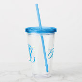 Bloemenmeisje Naam Blue Minimal Modern Wedding Gif Acryl Drinkbeker (Links)
