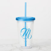 Bloemenmeisje Naam Blue Minimal Modern Wedding Gif Acryl Drinkbeker (Voorkant)