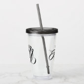Bloemenmeisje Name Black Minimal Modern Wedding Gi Acryl Drinkbeker (Links)