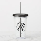Bloemenmeisje Name Black Minimal Modern Wedding Gi Acryl Drinkbeker (Voorkant)