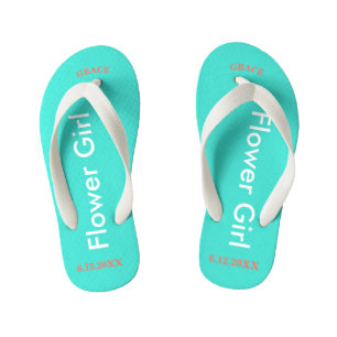 Bloemenmeisje NAME Turquoise Kinder Teenslippers