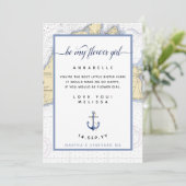 Bloemenmeisje Nautische Trouw | Martha's Vineyard Kaart (Staand voorkant)