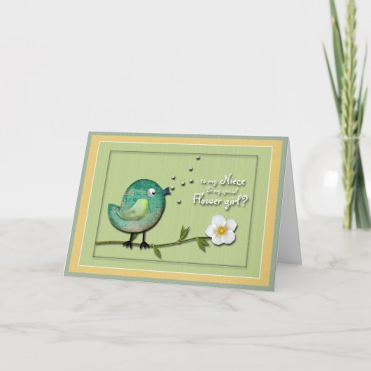 Bloemenmeisje Neef Uitnodiging (Voorkant)