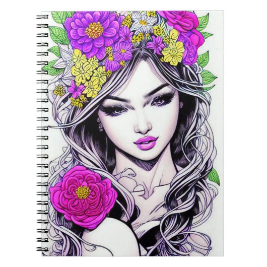 Bloemenmeisje Notitieboek (Voorkant)
