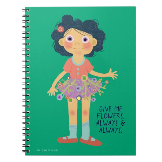 Bloemenmeisje Notitieboek (Voorkant)