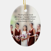 Bloemenmeisje of Bridesmaid Pink Redhead Wedding Keramisch Ornament (Achterkant)