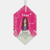 Bloemenmeisje of Bridesmaid Wedding Keepslag Glas Ornament (Voorkant Rechts)