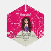 Bloemenmeisje of Bridesmaid Wedding Keepslag Glas Ornament (Achterkant)