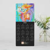 Bloemenmeisje Oil Pastel Art Calendar Kaart (Staand voorkant)