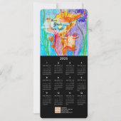 Bloemenmeisje Oil Pastel Art Calendar Kaart (Voorkant)