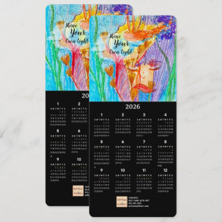 Bloemenmeisje Oil Pastel Art Calendar Kaart