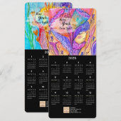 Bloemenmeisje Oil Pastel Art Calendar Kaart (Voorkant / Achterkant)