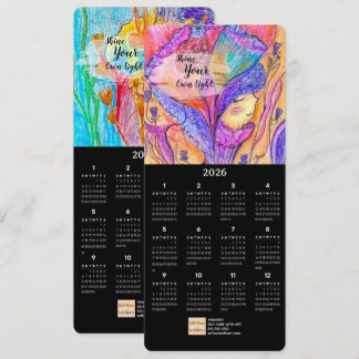 Bloemenmeisje Oil Pastel Art Calendar Kaart