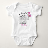 Bloemenmeisje olifant met roze bloemen romper (Voorkant)