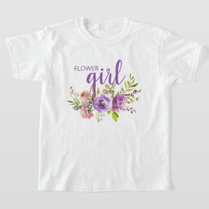 Bloemenmeisje Paarse Bloemige Trouw T-Shirt