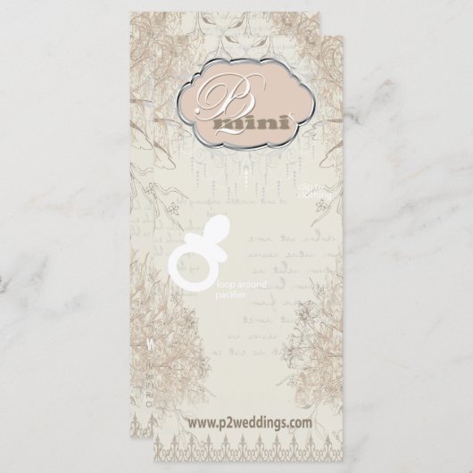 Bloemenmeisje Pacifier Display Kaart (Voorkant / Achterkant)