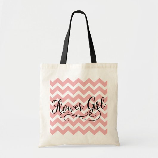 Bloemenmeisje Pastel Pink Chevron Canvas tas (Voorkant)