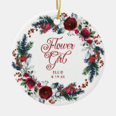 Bloemenmeisje Personal Gift Waterverf Floral Keramisch Ornament (Voorkant)