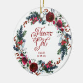 Bloemenmeisje Personal Gift Waterverf Floral Keramisch Ornament (Links)