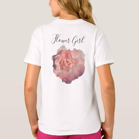 Bloemenmeisje Petal Patrol Blush Pink Floral Roos T-shirt (Achterkant)