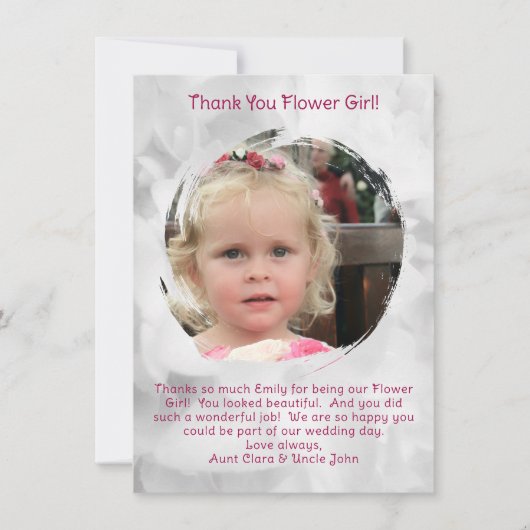 Bloemenmeisje Photo Bedankt Bericht (Voorkant)