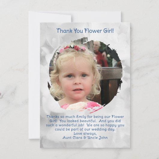 Bloemenmeisje Photo Bedankt Bericht (Voorkant)