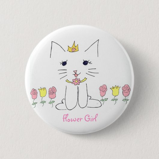 Bloemenmeisje Pin Ronde Button 5,7 Cm (Voorkant)