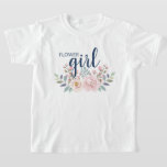 Bloemenmeisje Pink Florl Wedding T-Shirt<br><div class="desc">Laat je bloemmeisje extra speciaal voelen met dit leuke T-shirt!</div>