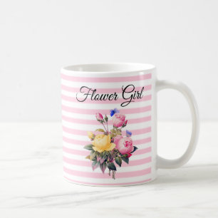 Bloemenmeisje Pink Rose Bouquet - Aangepaste micro Koffiemok