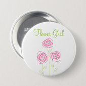 Bloemenmeisje posierepetitie Button (Voorkant /achterkant)