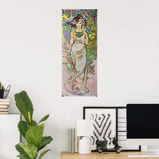 Bloemenmeisje Poster (Thuiskantoor)