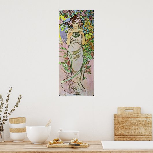 Bloemenmeisje Poster (Keuken)