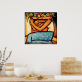 Bloemenmeisje Poster (Keuken)